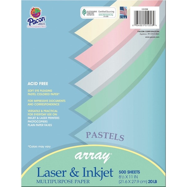 Paper, Array, Pastl, Ast, 500Sh, PK10